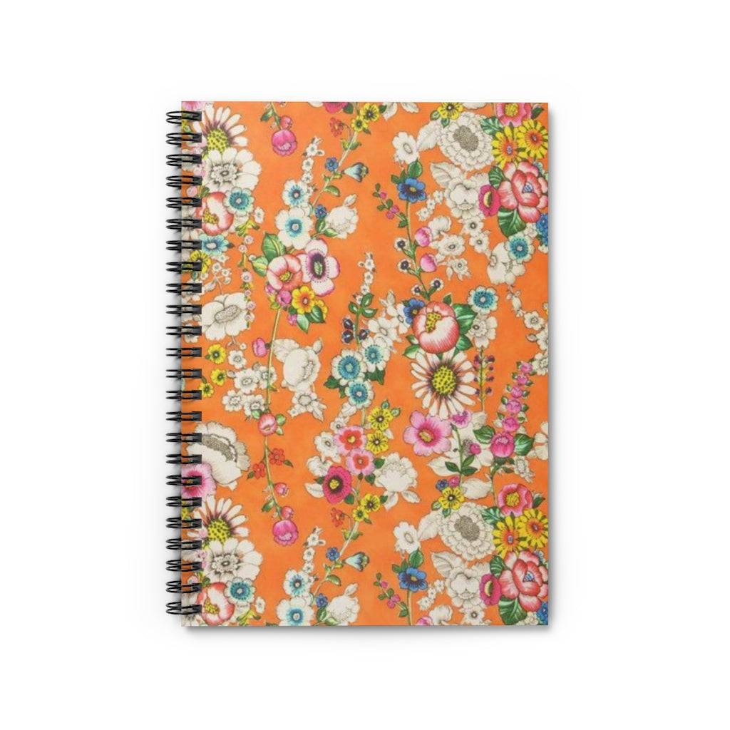 Spiral Notebook Leaves Pattern - Ruled Line