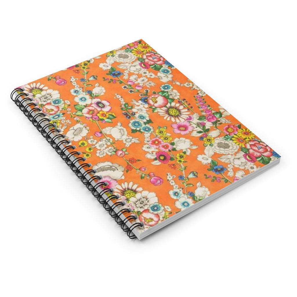 Spiral Notebook Leaves Pattern - Ruled Line