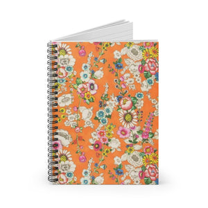 Spiral Notebook Leaves Pattern - Ruled Line