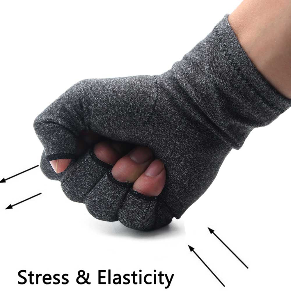 1 Pair Compression Arthritis Gloves Premium Arthritic Joint Pain Relief Hand Gloves Therapy Open Fingers Compression Gloves