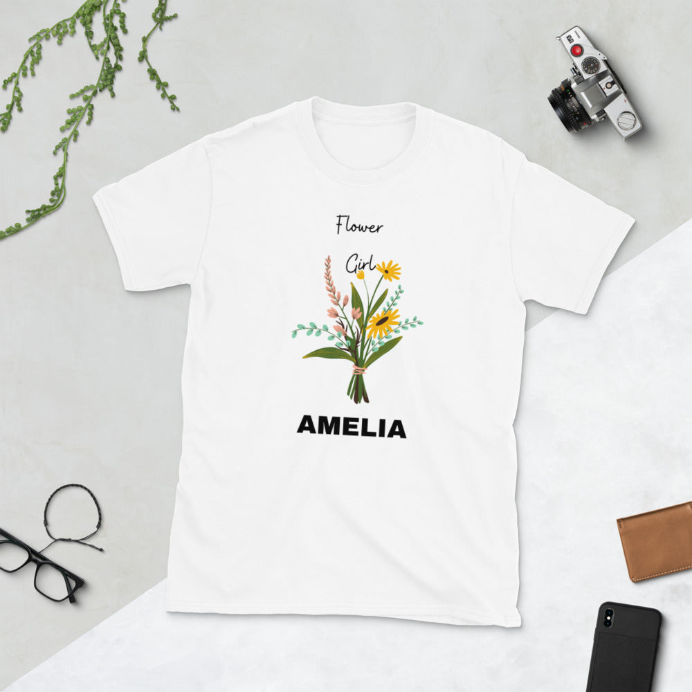 Personalized Flower Girl Shirt with Name Flower Girl Proposal Gift Custom Wedding Rehearsal Flower Girl Gift