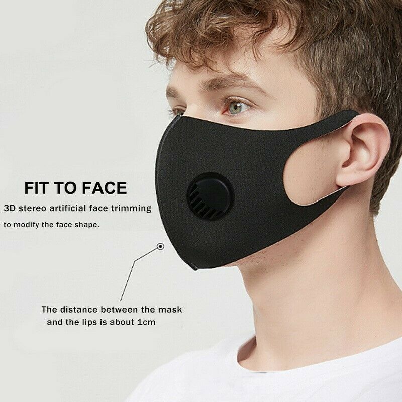 Reusable Washable Adult Soft Cloth Breathable Face Mask With Breathing Valve