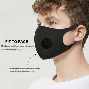 Reusable Washable Adult Soft Cloth Breathable Face Mask With Breathing Valve